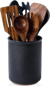 Utensil Holder, Extra Large Utensil Crock, Stable Ceramic Utensil Organizer, Cooking Tool Organizer Set for Kitchen Counter Farmhouse Décor