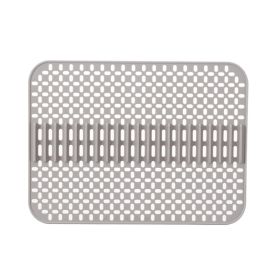1pc Kitchen Silicone Drain Mat; Kitchen Sink Protection Anti-Scratch Mat; Non-Slip Card Bowl Card Position Mat; 16.93*12.6inch (Color: grey, Quantity: 1pc)